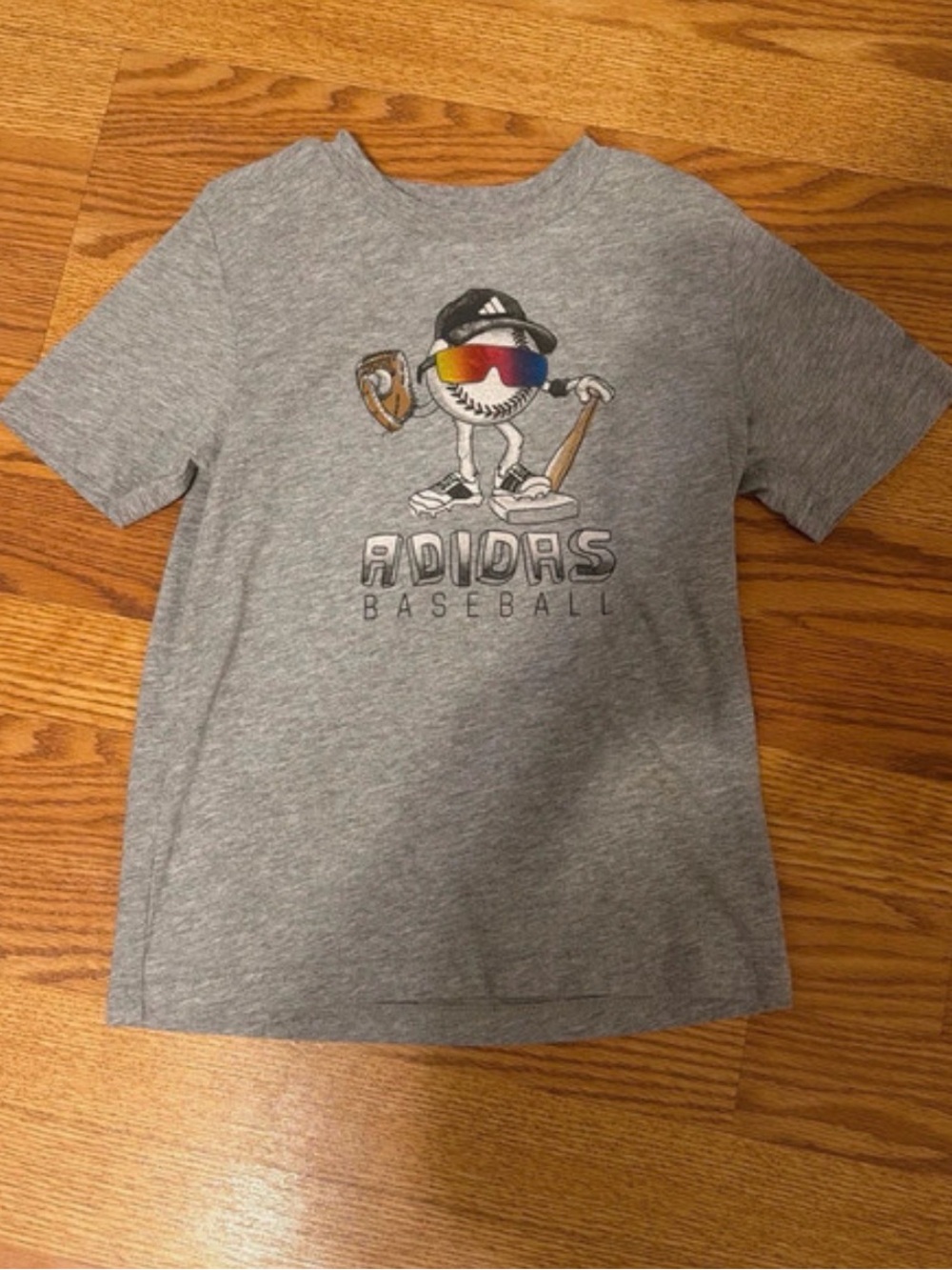 adidas Gray Kids Baseball Character Short Sleeve Tee